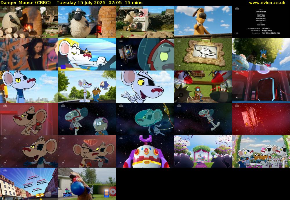 Danger Mouse (CBBC) Tuesday 15 July 2025 07:05 - 07:20