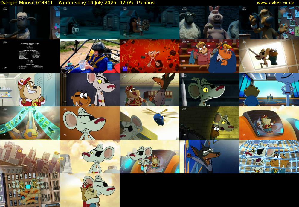 Danger Mouse (CBBC) Wednesday 16 July 2025 07:05 - 07:20