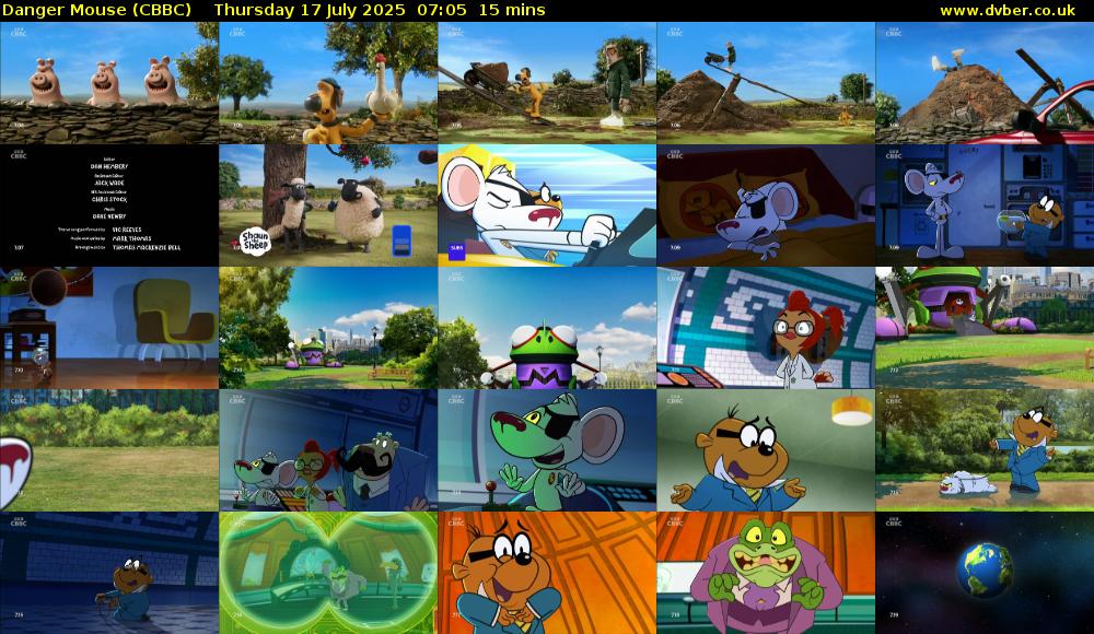 Danger Mouse (CBBC) Thursday 17 July 2025 07:05 - 07:20