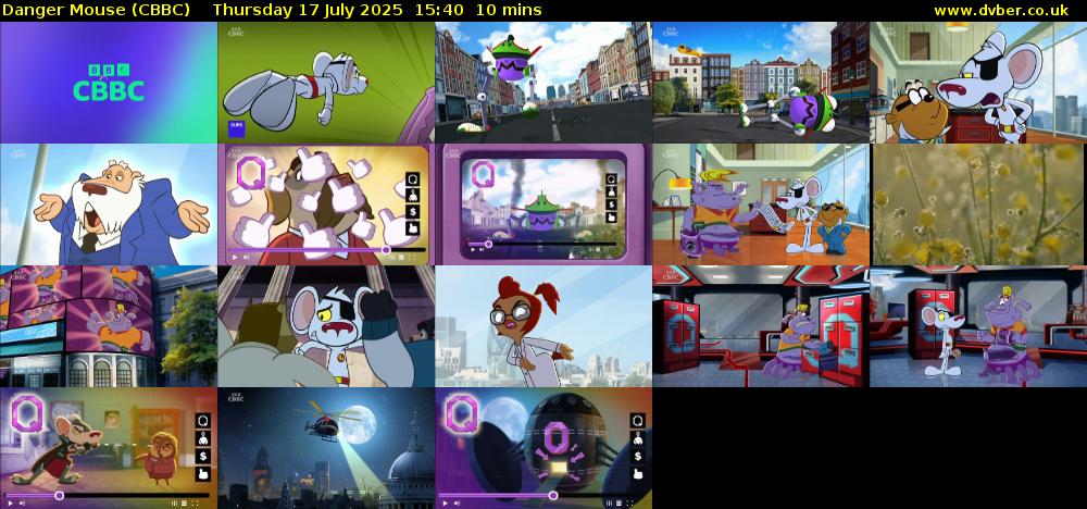 Danger Mouse (CBBC) Thursday 17 July 2025 15:40 - 15:50