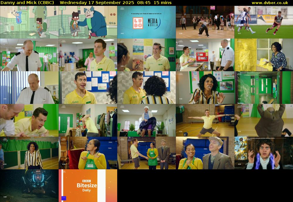 Danny and Mick (CBBC) Wednesday 17 September 2025 08:45 - 09:00