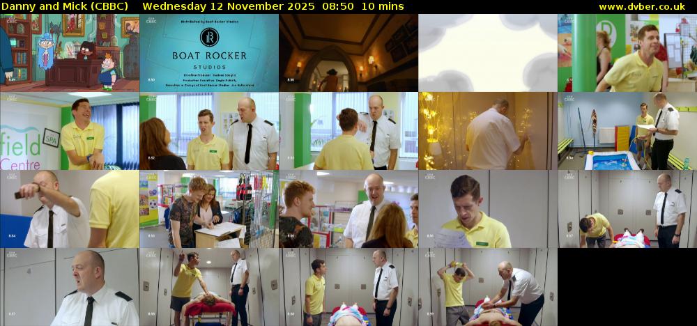 Danny and Mick (CBBC) Wednesday 12 November 2025 08:50 - 09:00