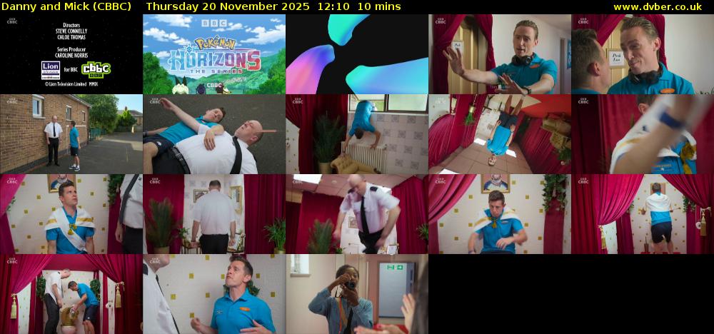 Danny and Mick (CBBC) Thursday 20 November 2025 12:10 - 12:20