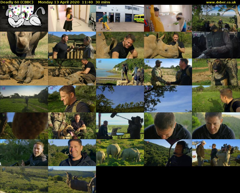 Deadly 60 (CBBC) Monday 13 April 2020 11:40 - 12:10