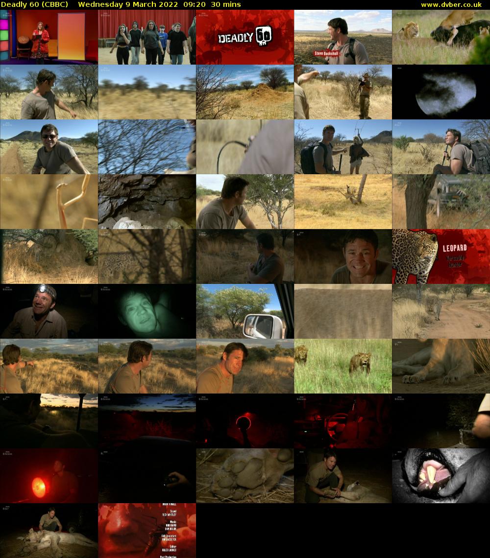 Deadly 60 (CBBC) Wednesday 9 March 2022 09:20 - 09:50