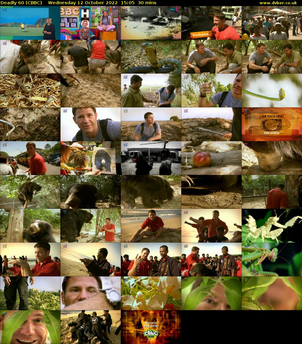 Deadly 60 (CBBC) Wednesday 12 October 2022 15:05 - 15:35