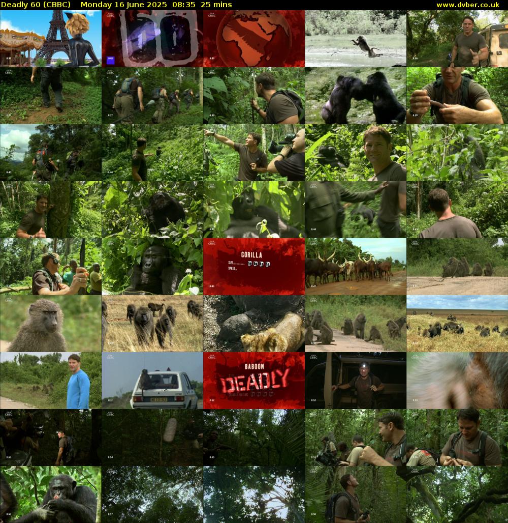 Deadly 60 (CBBC) Monday 16 June 2025 08:35 - 09:00