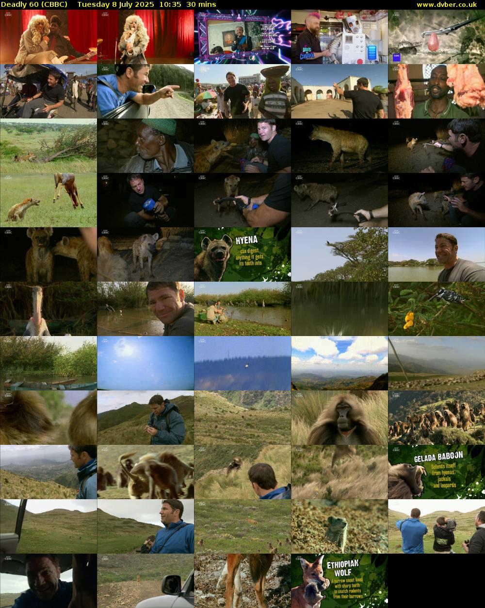 Deadly 60 (CBBC) Tuesday 8 July 2025 10:35 - 11:05