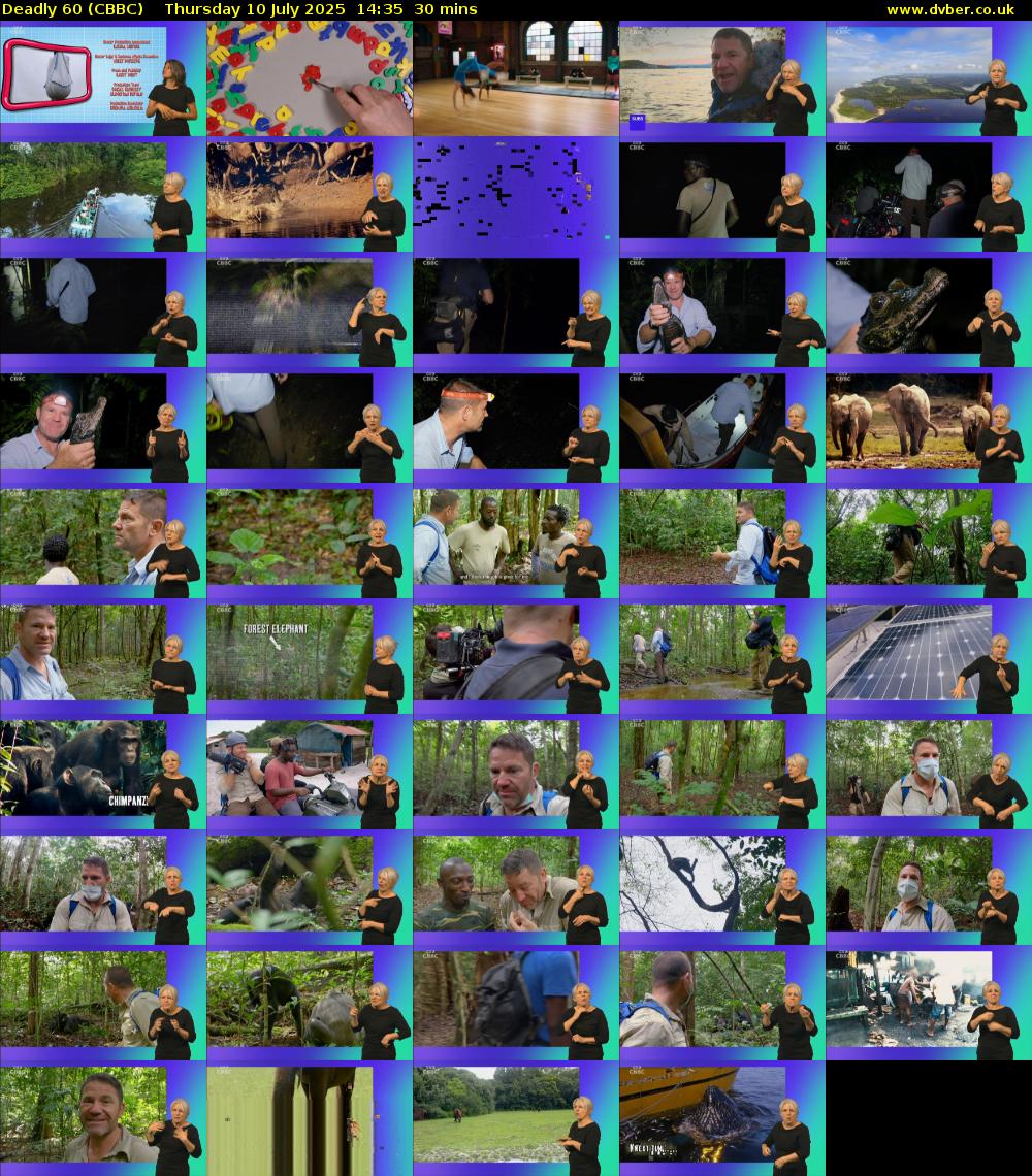 Deadly 60 (CBBC) Thursday 10 July 2025 14:35 - 15:05