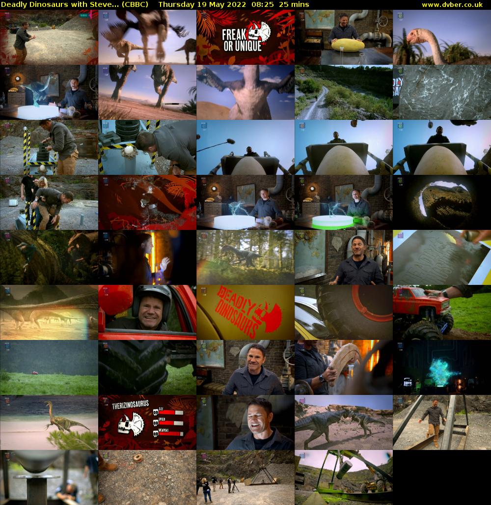 Deadly Dinosaurs with Steve... (CBBC) Thursday 19 May 2022 08:25 - 08:50