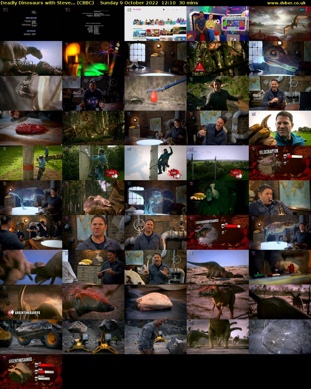 Deadly Dinosaurs with Steve... (CBBC) Sunday 9 October 2022 12:10 - 12:40