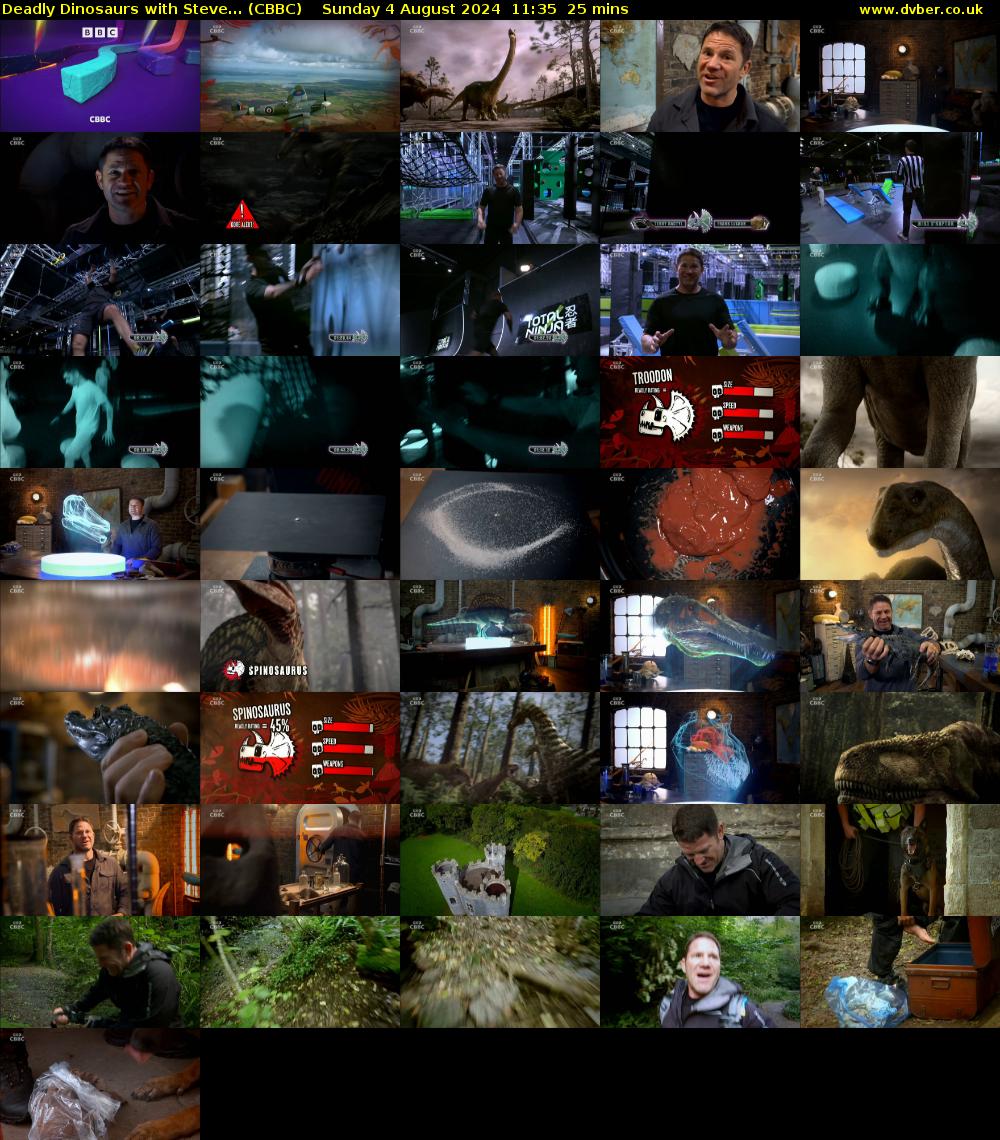 Deadly Dinosaurs with Steve... (CBBC) Sunday 4 August 2024 11:35 - 12:00