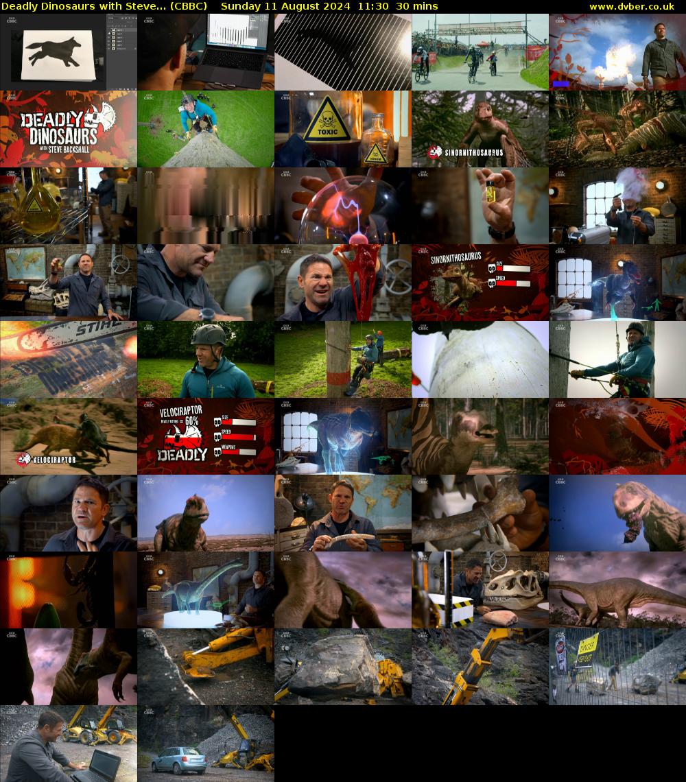 Deadly Dinosaurs with Steve... (CBBC) Sunday 11 August 2024 11:30 - 12:00