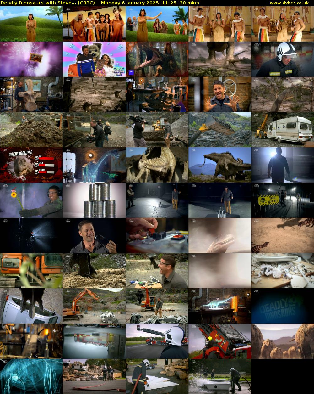 Deadly Dinosaurs with Steve... (CBBC) Monday 6 January 2025 11:25 - 11:55