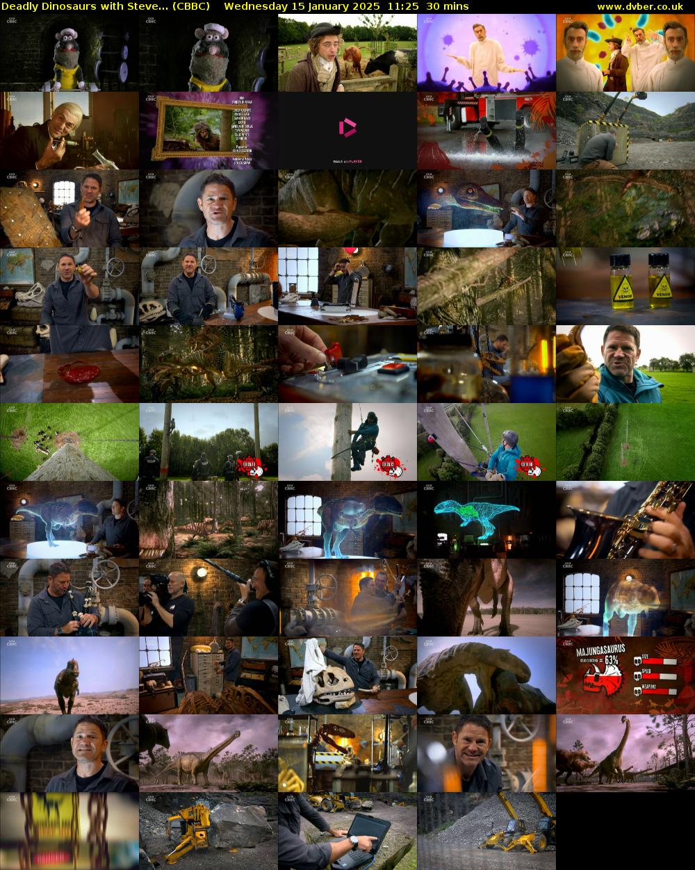 Deadly Dinosaurs with Steve... (CBBC) Wednesday 15 January 2025 11:25 - 11:55