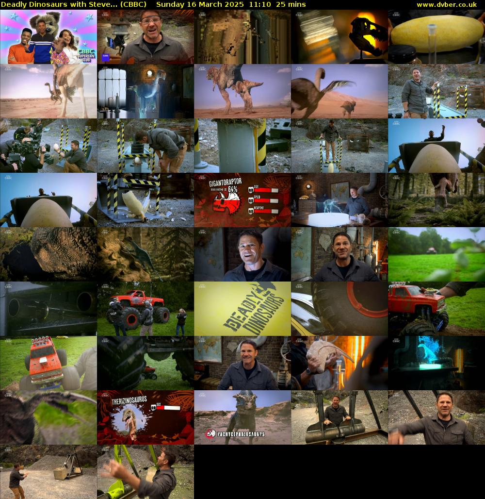 Deadly Dinosaurs with Steve... (CBBC) Sunday 16 March 2025 11:10 - 11:35
