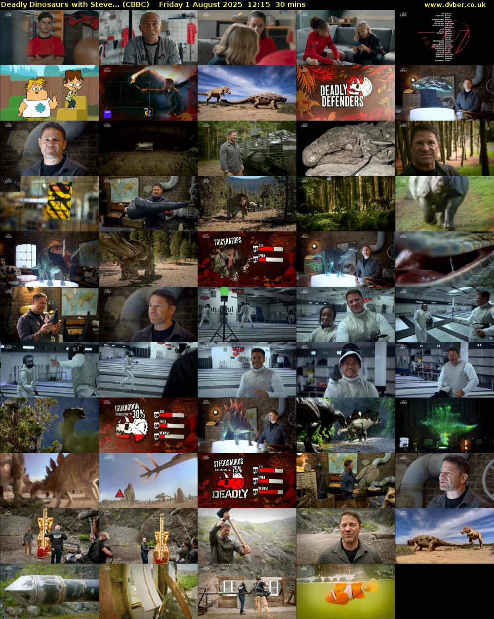Deadly Dinosaurs with Steve... (CBBC) Friday 1 August 2025 12:15 - 12:45