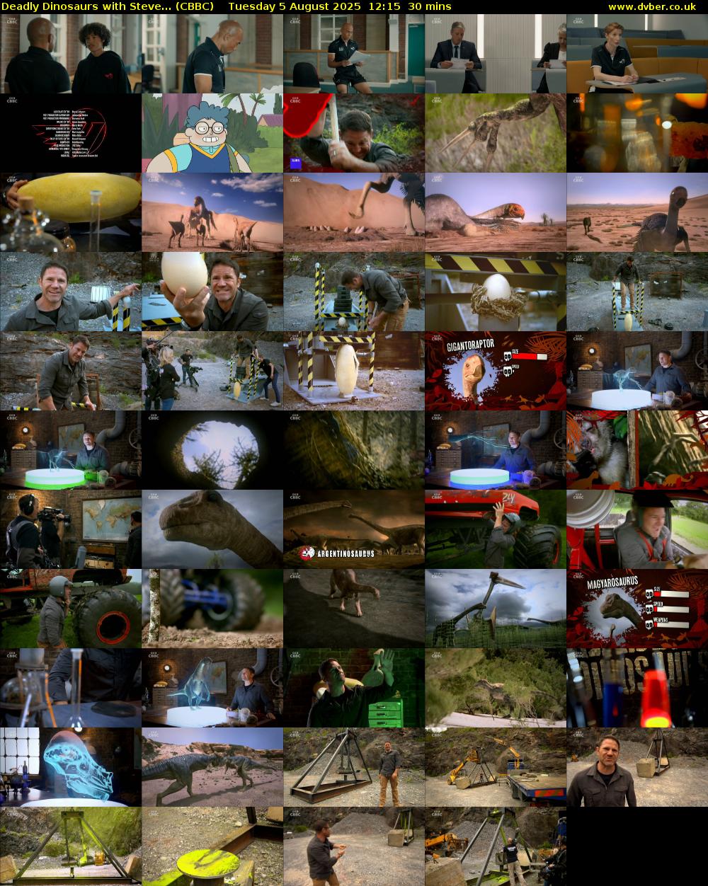 Deadly Dinosaurs with Steve... (CBBC) Tuesday 5 August 2025 12:15 - 12:45