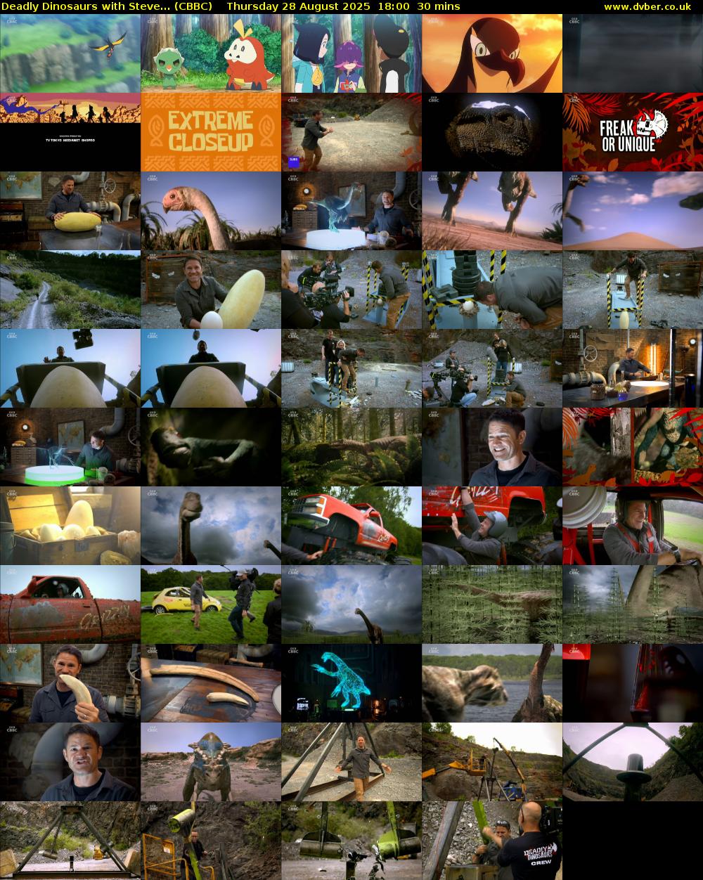 Deadly Dinosaurs with Steve... (CBBC) Thursday 28 August 2025 18:00 - 18:30