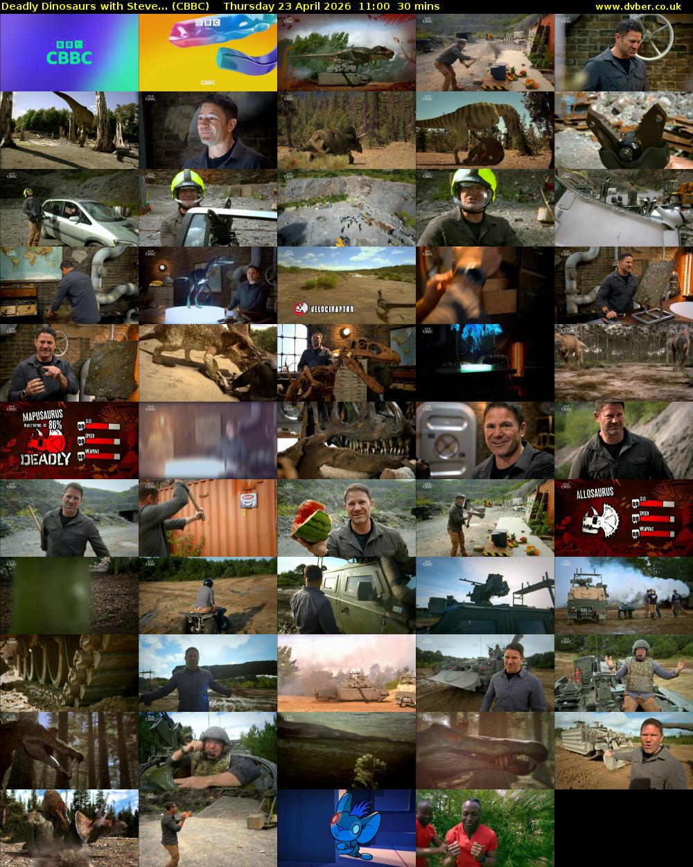 Deadly Dinosaurs with Steve... (CBBC) Thursday 23 April 2026 11:00 - 11:30