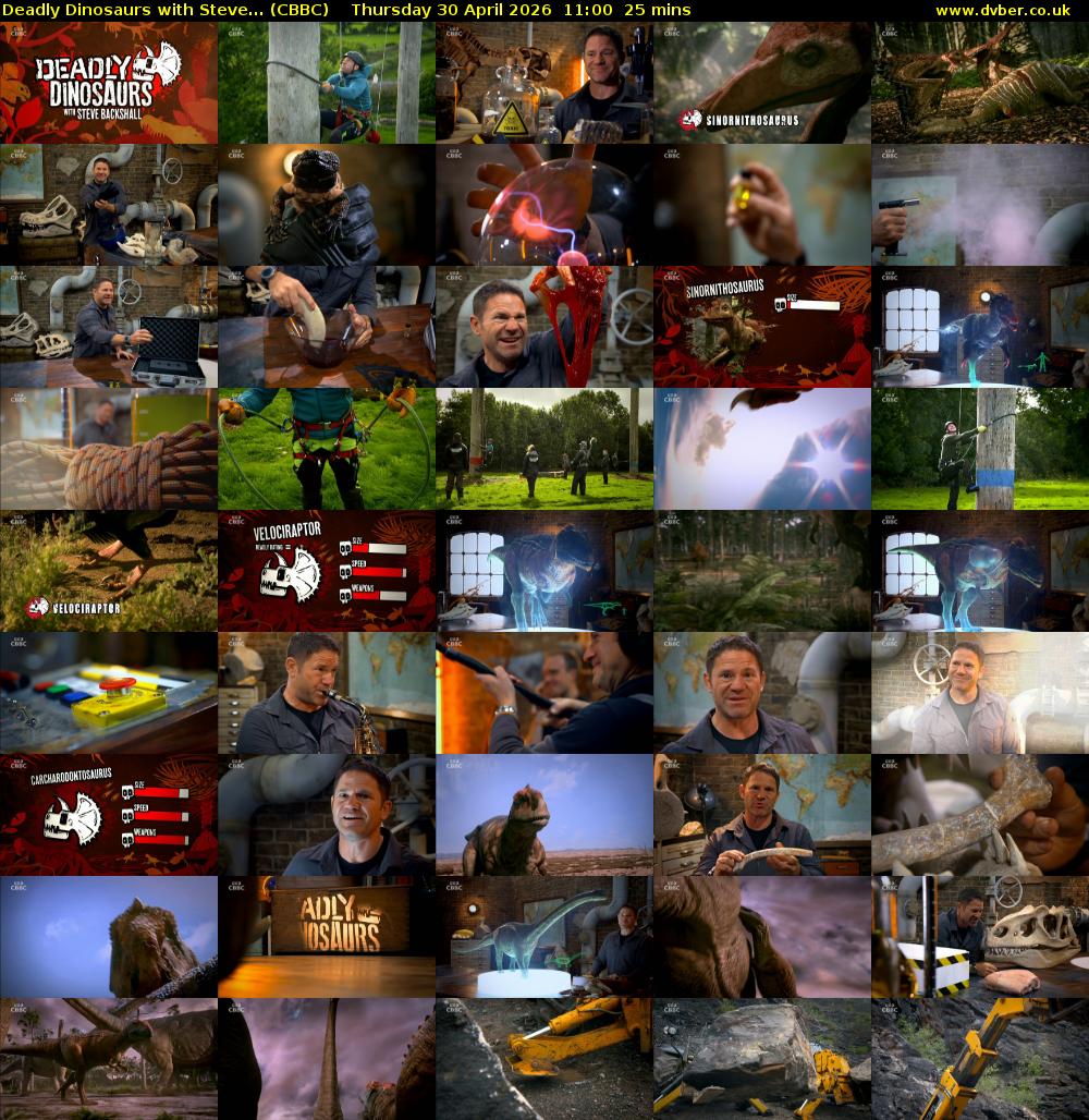 Deadly Dinosaurs with Steve... (CBBC) Thursday 30 April 2026 11:00 - 11:25