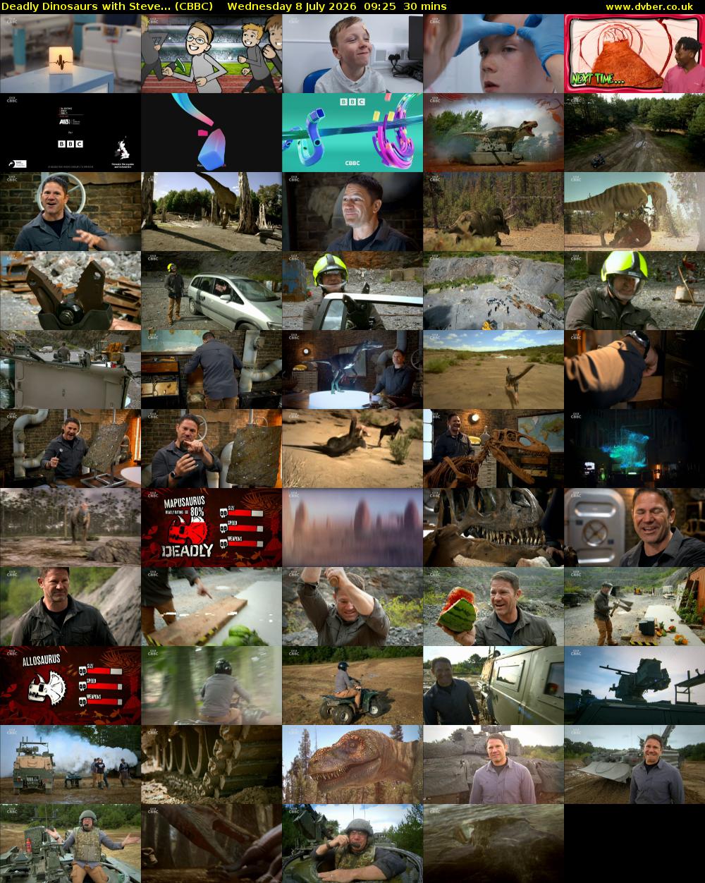 Deadly Dinosaurs with Steve... (CBBC) Wednesday 8 July 2026 09:25 - 09:55