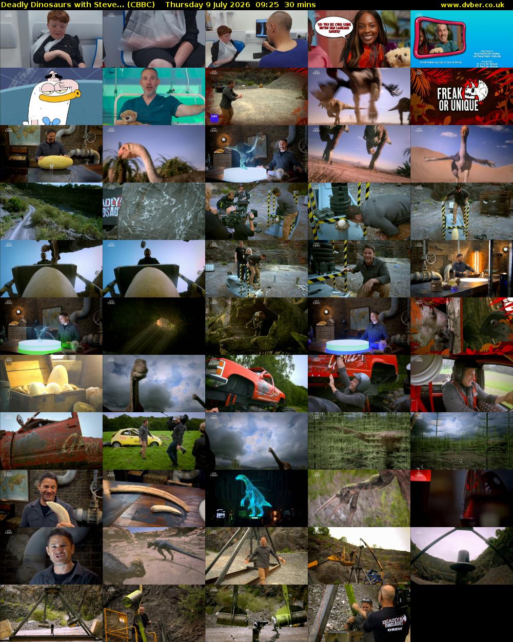 Deadly Dinosaurs with Steve... (CBBC) Thursday 9 July 2026 09:25 - 09:55