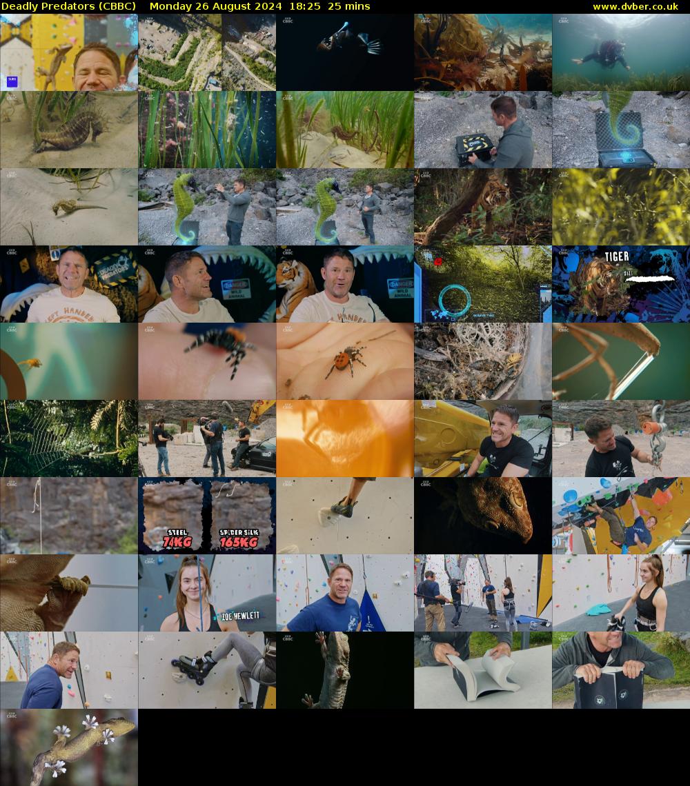 Deadly Predators (CBBC) Monday 26 August 2024 18:25 - 18:50