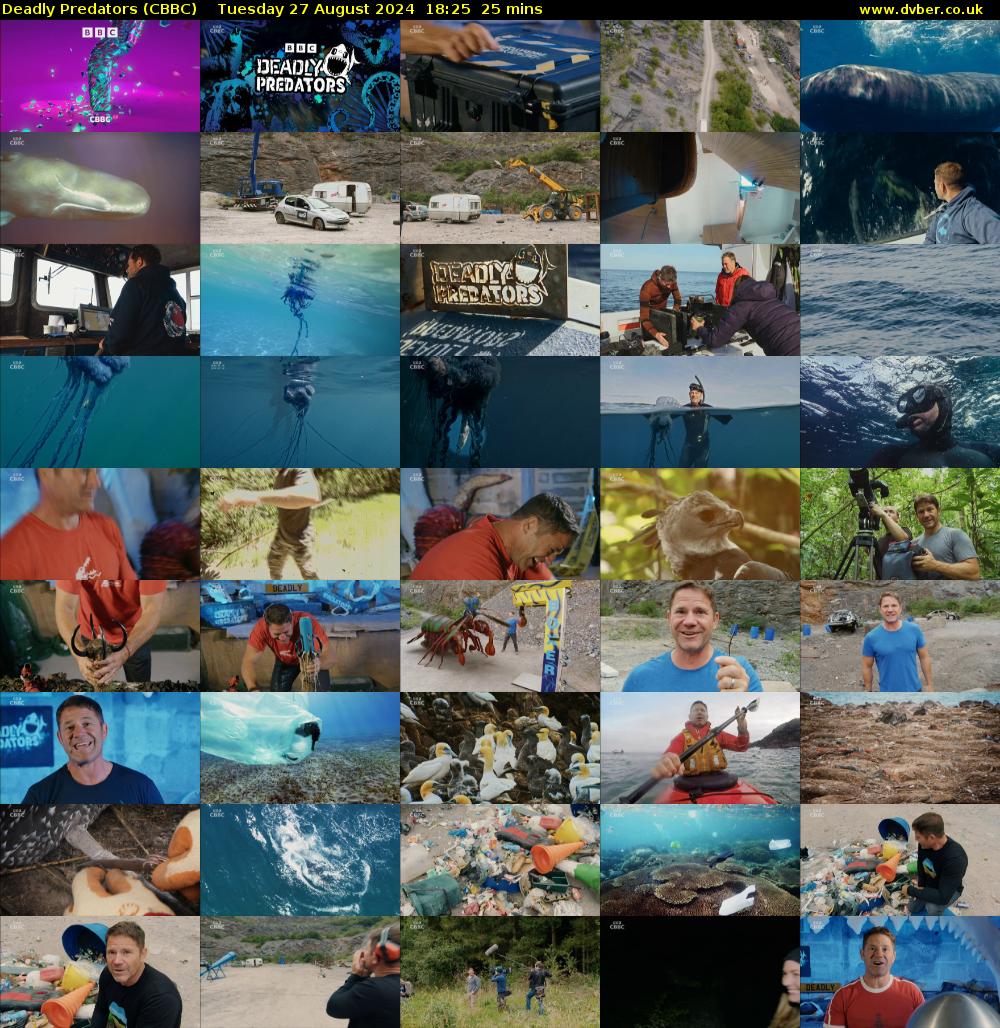 Deadly Predators (CBBC) Tuesday 27 August 2024 18:25 - 18:50
