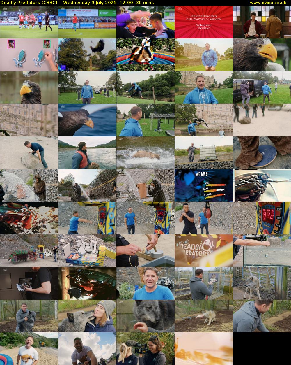 Deadly Predators (CBBC) Wednesday 9 July 2025 12:00 - 12:30
