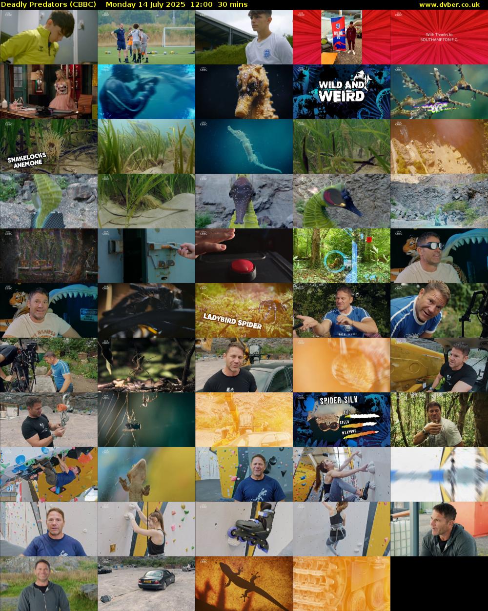 Deadly Predators (CBBC) Monday 14 July 2025 12:00 - 12:30