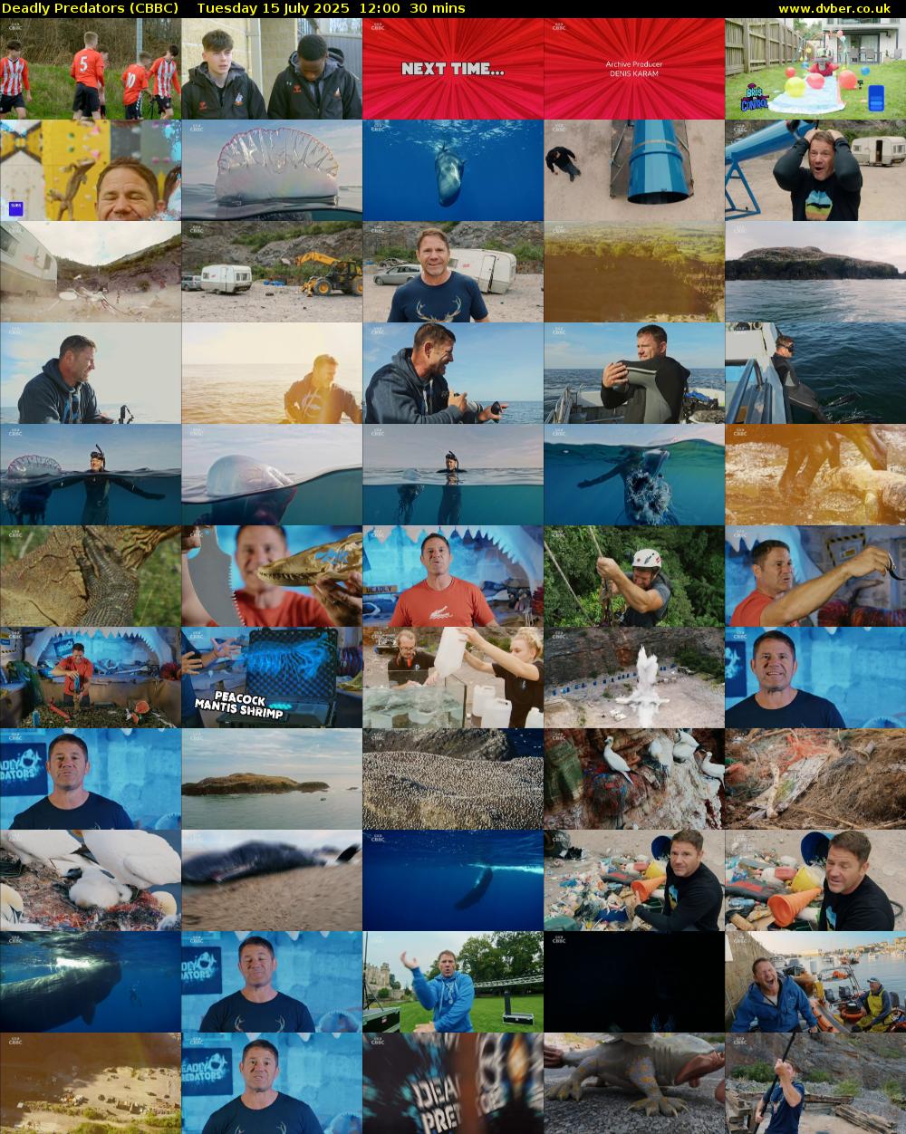 Deadly Predators (CBBC) Tuesday 15 July 2025 12:00 - 12:30
