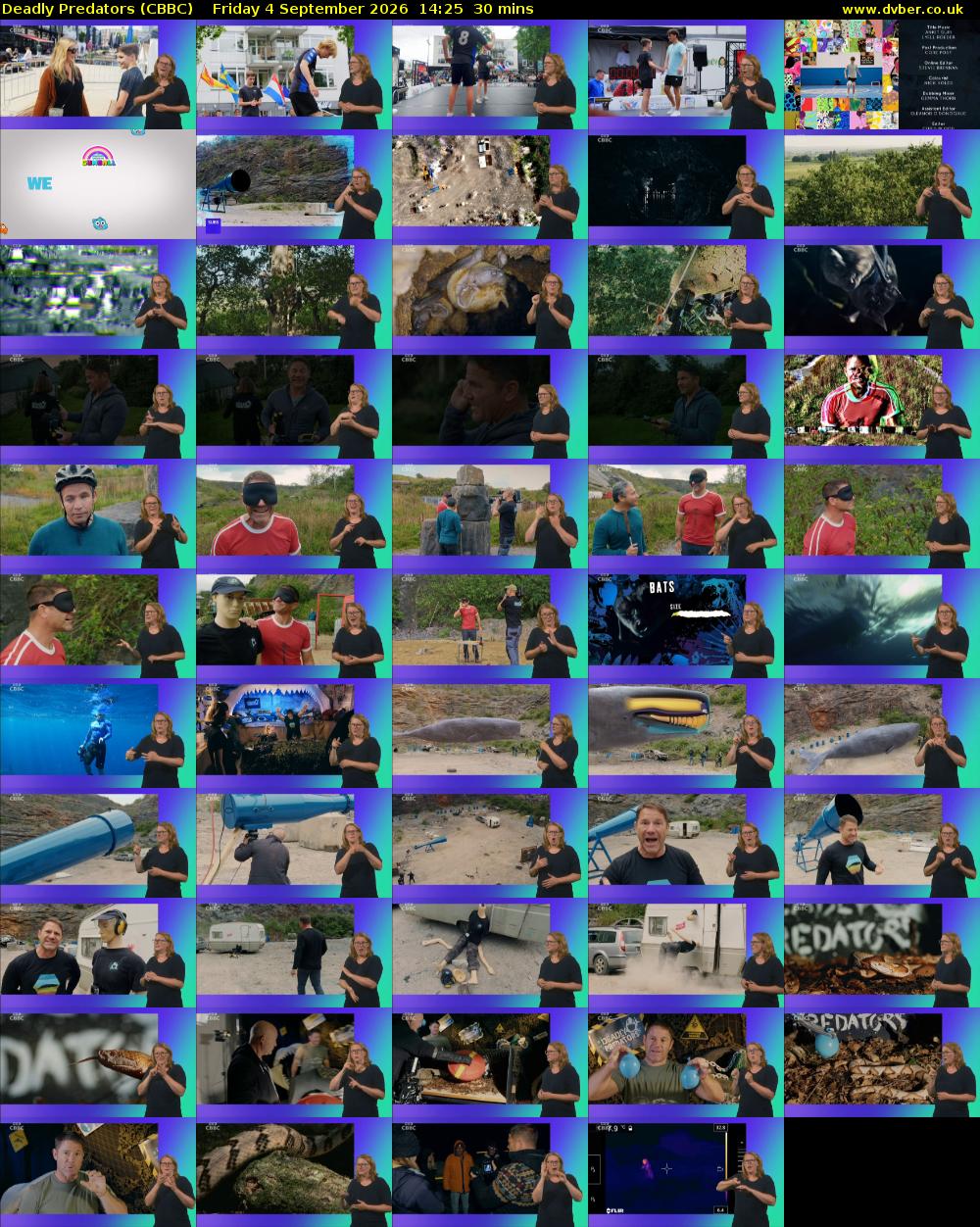 Deadly Predators (CBBC) Friday 4 September 2026 14:25 - 14:55