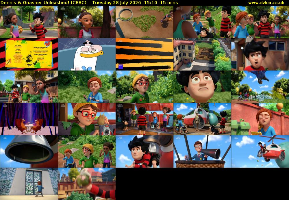 Dennis & Gnasher Unleashed! (CBBC) Tuesday 28 July 2026 15:10 - 15:25