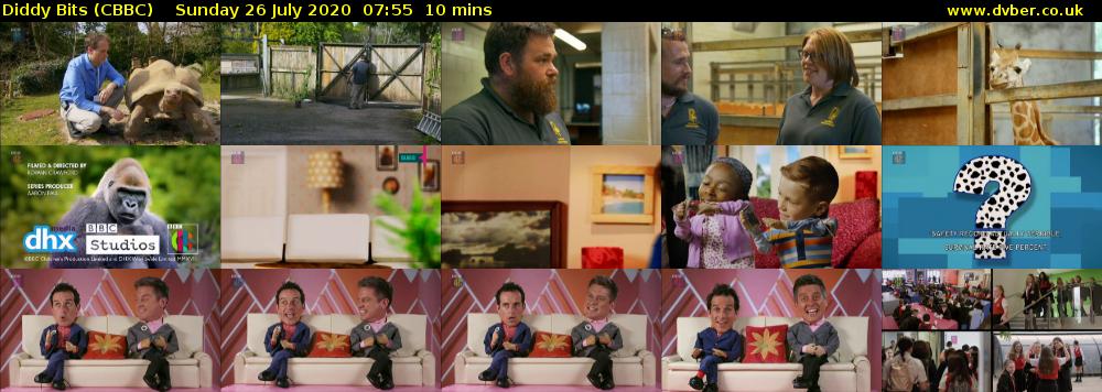 Diddy Bits (CBBC) Sunday 26 July 2020 07:55 - 08:05