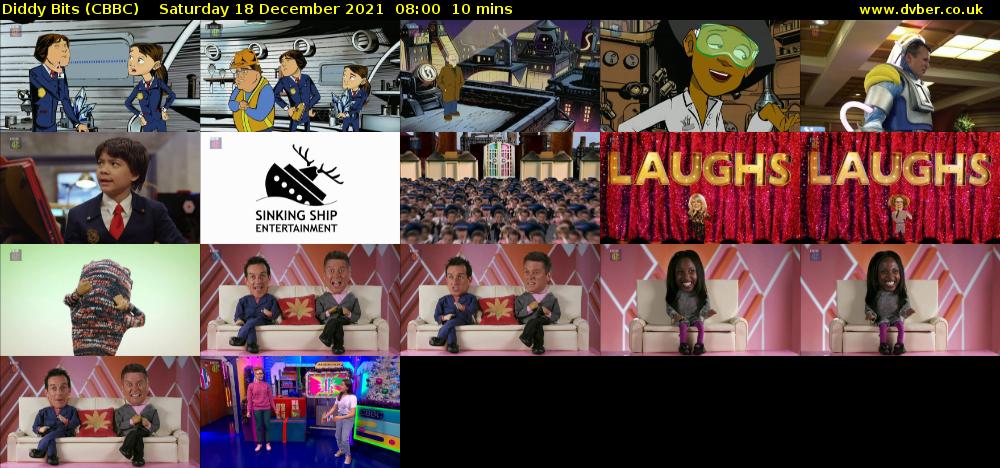Diddy Bits (CBBC) Saturday 18 December 2021 08:00 - 08:10
