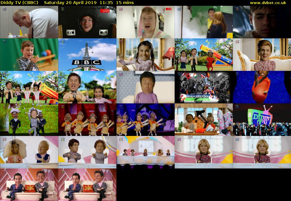 Diddy TV (CBBC) Saturday 20 April 2019 11:35 - 11:50