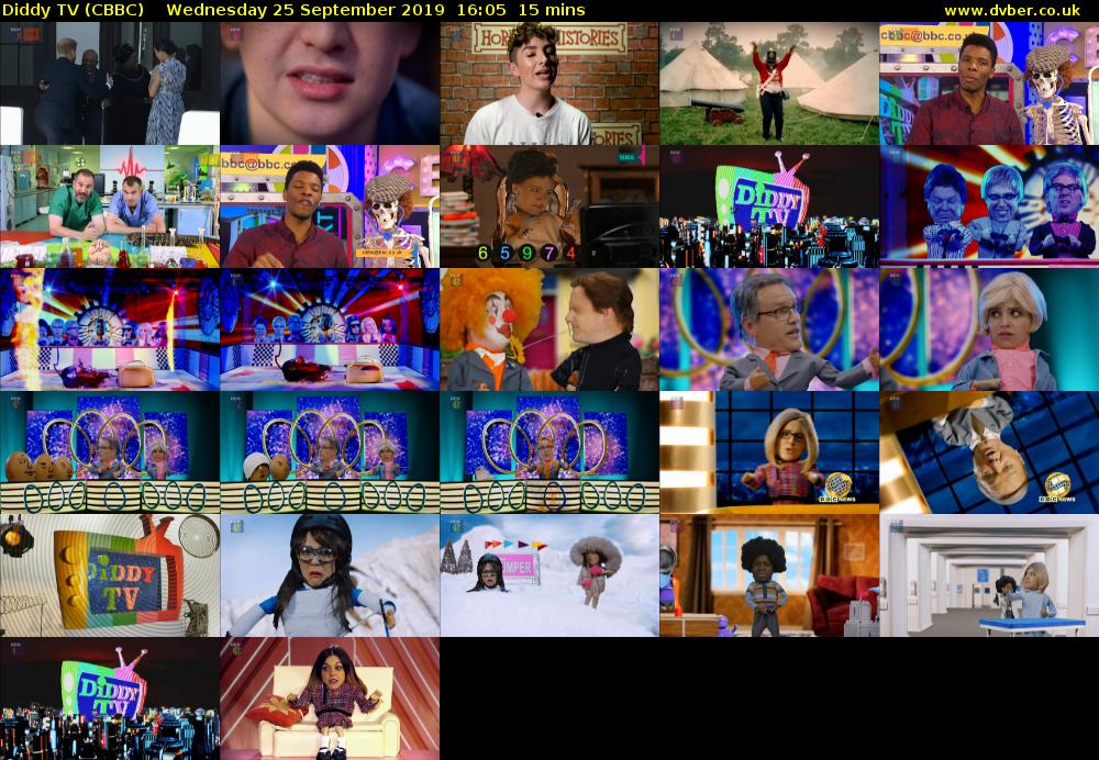 Diddy TV (CBBC) Wednesday 25 September 2019 16:05 - 16:20