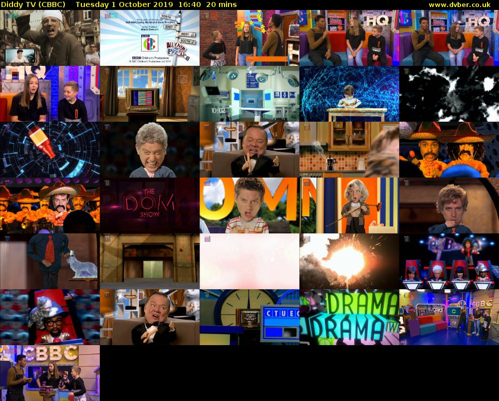 Diddy TV (CBBC) Tuesday 1 October 2019 16:40 - 17:00