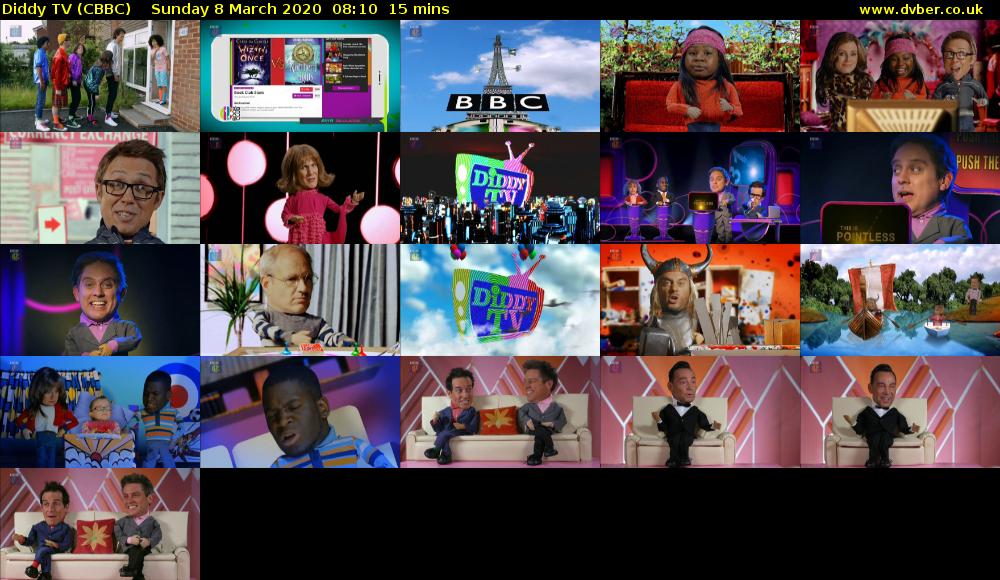 Diddy TV (CBBC) Sunday 8 March 2020 08:10 - 08:25