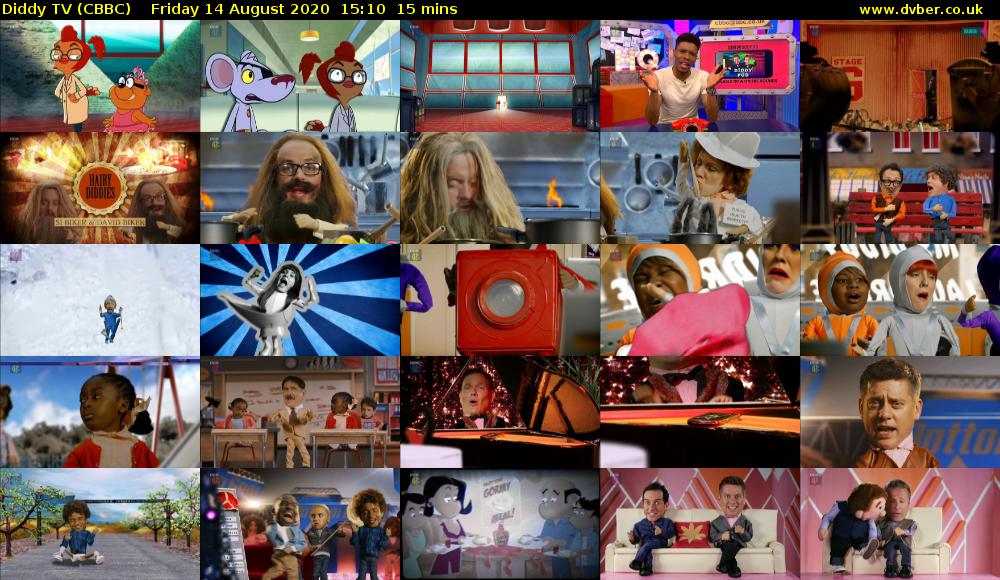 Diddy TV (CBBC) Friday 14 August 2020 15:10 - 15:25
