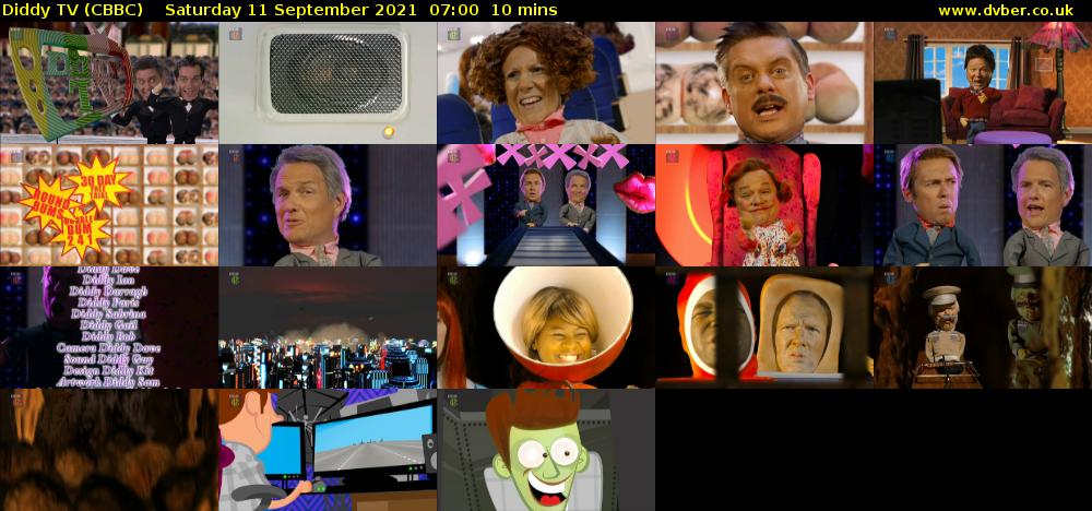 Diddy TV (CBBC) Saturday 11 September 2021 07:00 - 07:10