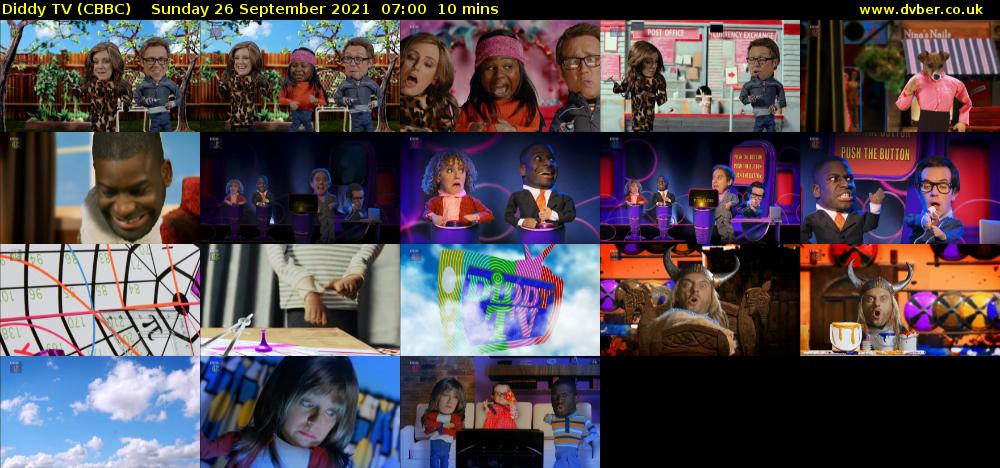 Diddy TV (CBBC) Sunday 26 September 2021 07:00 - 07:10