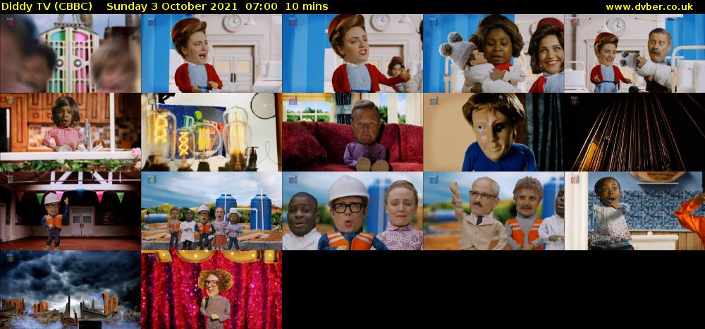 Diddy TV (CBBC) Sunday 3 October 2021 07:00 - 07:10
