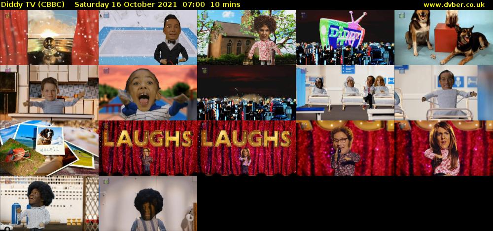 Diddy TV (CBBC) Saturday 16 October 2021 07:00 - 07:10