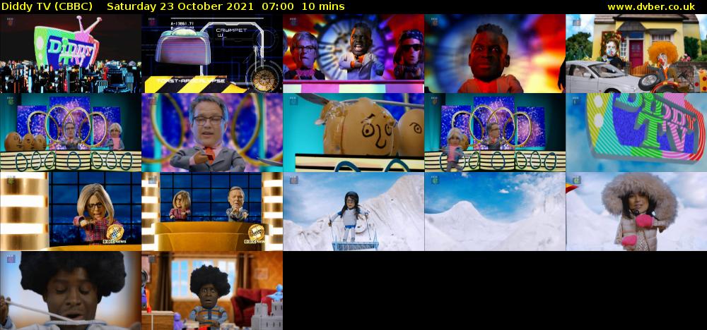 Diddy TV (CBBC) Saturday 23 October 2021 07:00 - 07:10