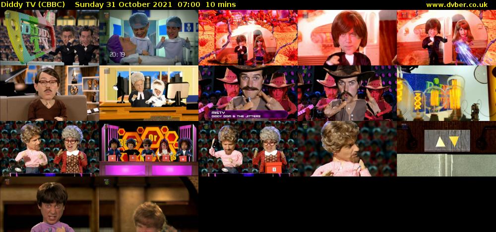 Diddy TV (CBBC) Sunday 31 October 2021 07:00 - 07:10