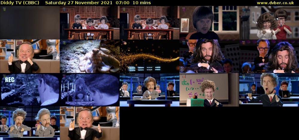 Diddy TV (CBBC) Saturday 27 November 2021 07:00 - 07:10