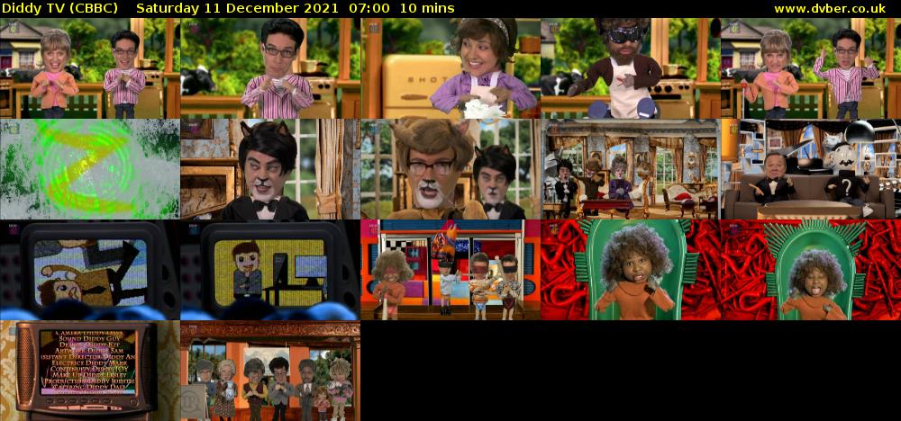 Diddy TV (CBBC) Saturday 11 December 2021 07:00 - 07:10