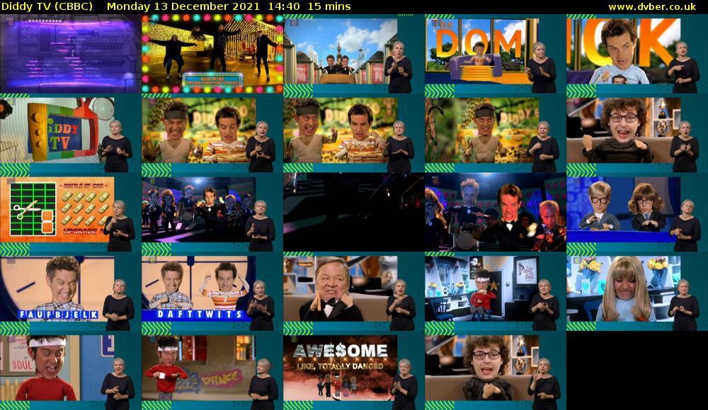 Diddy TV (CBBC) Monday 13 December 2021 14:40 - 14:55